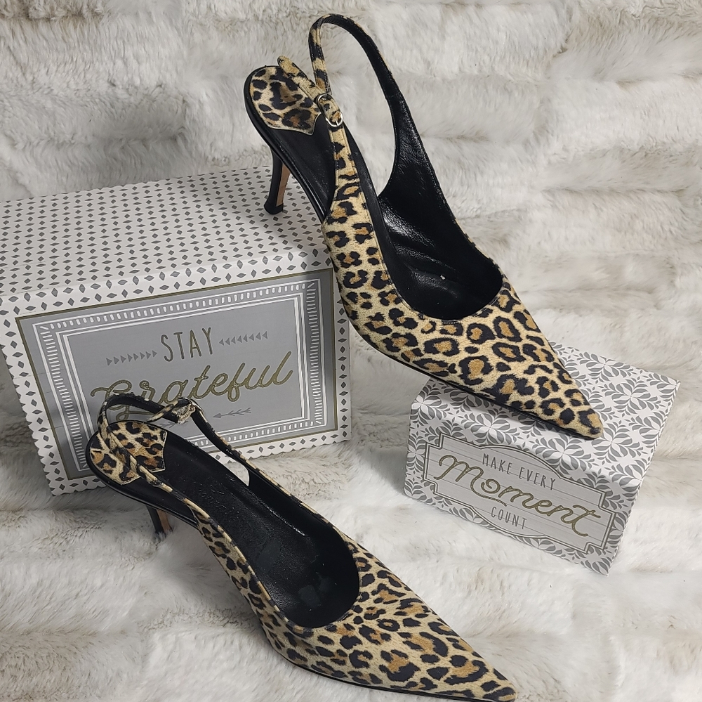 Faconnable Slingbacks Leopard